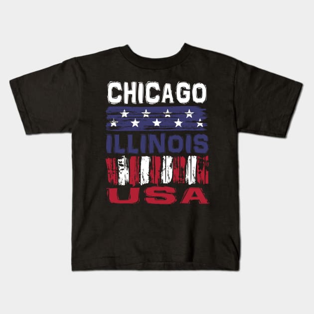 Chicago Illinois USA T-Shirt Kids T-Shirt by Nerd_art